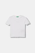 United Colors of Benetton t-shirt basic dziecięcy bawełniany z elastanem biały 3F1EC10N4