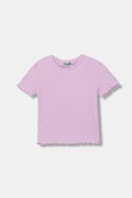 United Colors of Benetton t-shirt basic dziecięcy bawełniany z elastanem fioletowy 3F1EC10N4