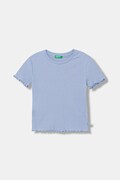United Colors of Benetton t-shirt basic dziecięcy bawełniany z elastanem niebieski 3F1EC10N4