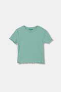 United Colors of Benetton t-shirt basic dziecięcy bawełniany z elastanem turkusowy 3F1EC10N4