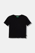 United Colors of Benetton t-shirt basic dziecięcy bawełniany z elastanem czarny 3F1EC10N4