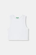 United Colors of Benetton top detský bavlnený s elastanom biely 3S2UCH025