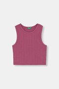 United Colors of Benetton top detský bavlnený s elastanom fialový 3S2UCH025