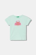 United Colors of Benetton tricou pentru copii, din bumbac turcoaz 3I1XG10N5