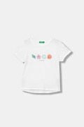 United Colors of Benetton tricou pentru copii din bumbac alb 3I1XG10N1