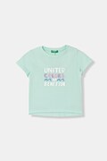United Colors of Benetton tricou pentru copii din bumbac turcoaz 3I1XG10N1