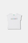 United Colors of Benetton футболка дитяча бавовняна біла 3I1XC10TT
