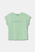 United Colors of Benetton футболка дитяча бавовняна зелена 3I1XC10TT