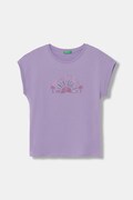 United Colors of Benetton T-shirt dziecięcy bawełniany fioletowy 3I1XC10TT