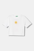 United Colors of Benetton T-shirt dziecięcy bawełniany biały 35RYC10TM