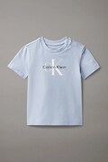 Calvin Klein Jeans t-shirt z bawełną niemowlęcy kolor niebieski z nadrukiem IN0IN00334