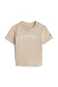 Tommy Hilfiger t-shirt niemowlęcy kolor beżowy z aplikacją KN0KN02146