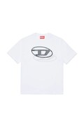 Παιδικό βαμβακερό μπλουζάκι Diesel TVALE OVER T-SHIRT χρώμα: άσπρο, J02601
