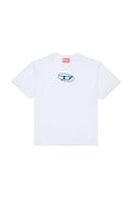 Diesel t-shirt bawełniany dziecięcy TLOGY OVER T-SHIRT kolor biały z aplikacją J02590