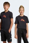 adidas t-shirt bawełniany dziecięcy kolor czarny z nadrukiem KA0537
