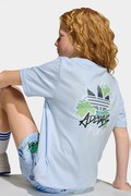 Детска памучна тениска adidas Originals в синьо с изчистен дизайн KC9540