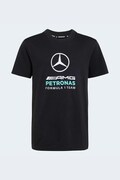 Otroška bombažna kratka majica adidas Performance MERCEDES črna barva, KQ8083