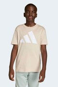adidas t-shirt bawełniany dziecięcy kolor beżowy z nadrukiem KD6045