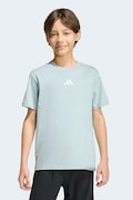 adidas t-shirt bawełniany dziecięcy kolor turkusowy z aplikacją KD3367