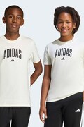 adidas t-shirt bawełniany dziecięcy kolor biały z nadrukiem KE1347