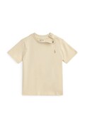 Polo Ralph Lauren t-shirt bawełniany niemowlęcy kolor beżowy gładki 320832904508