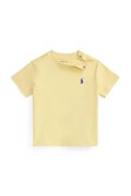 Polo Ralph Lauren t-shirt bawełniany niemowlęcy kolor żółty gładki 320832904509