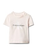 Calvin Klein Jeans kratka majica za dojenčke z bombažem oranžna LVCKSJA47B