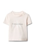 Calvin Klein Jeans kratka majica za dojenčke z bombažem oranžna LVCKSJA47B