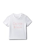 Calvin Klein Jeans t-shirt βρεφικό βαμβακερό λευκό LVCKSJA52B