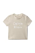 Calvin Klein Jeans T-shirt βρεφικό βαμβακερό μπεζ LVCKSJA52B