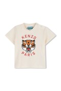 Kenzo Kids t-shirt bawełniany dziecięcy kolor beżowy z nadrukiem K61718