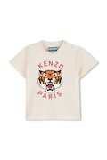 Kenzo Kids t-shirt bawełniany dziecięcy kolor beżowy z nadrukiem K61718