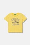 United Colors of Benetton t-shirt dziecięcy z bawełną żółty 3I1XG10LK