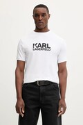 Karl Lagerfeld t-shirt bawełniany męski kolor biały z nadrukiem 561235.755780