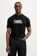 Karl Lagerfeld t-shirt bawełniany męski kolor czarny z nadrukiem 561235.755780