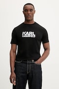 Karl Lagerfeld t-shirt bawełniany męski kolor czarny z nadrukiem 561235.755780