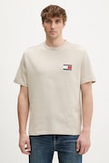 Tommy Jeans t-shirt bawełniany męski kolor beżowy z nadrukiem DM0DM22337