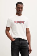 Tommy Jeans t-shirt in cotone uomo colore beige con applicazione DM0DM22719