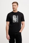 BOSS Orange t-shirt bawełniany Te_Imprint męski kolor czarny z nadrukiem 50556007