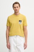 BOSS Orange t-shirt bawełniany Te_Plain męski kolor żółty wzorzysty 50556023