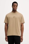 BOSS t-shirt bawełniany męski kolor beżowy z aplikacją 50555106