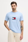 Tommy Hilfiger t-shirt bawełniany męski kolor niebieski z aplikacją MW0MW42736