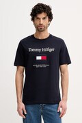 Tommy Hilfiger t-shirt bawełniany męski kolor granatowy z aplikacją MW0MW42736