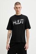 Hugo Blue t-shirt bawełniany męski kolor czarny z nadrukiem 50554350