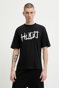 Hugo Blue t-shirt bawełniany męski kolor czarny z nadrukiem 50554350