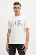 Bavlněné tričko Tommy Hilfiger pánské, bílá barva, s potiskem, MW0MW41470