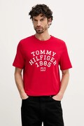 Tommy Hilfiger t-shirt bawełniany męski kolor czerwony z nadrukiem MW0MW41470