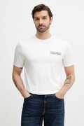 Tommy Hilfiger t-shirt męski kolor beżowy z nadrukiem MW0MW41463