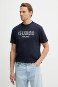 Guess t-shirt bawełniany męski kolor granatowy z aplikacją M6RI22 K8FQ4
