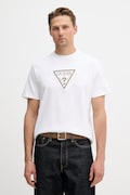 Bavlněné tričko Guess TERRY pánské, bílá barva, s aplikací, M6RI23 K8FQ4
